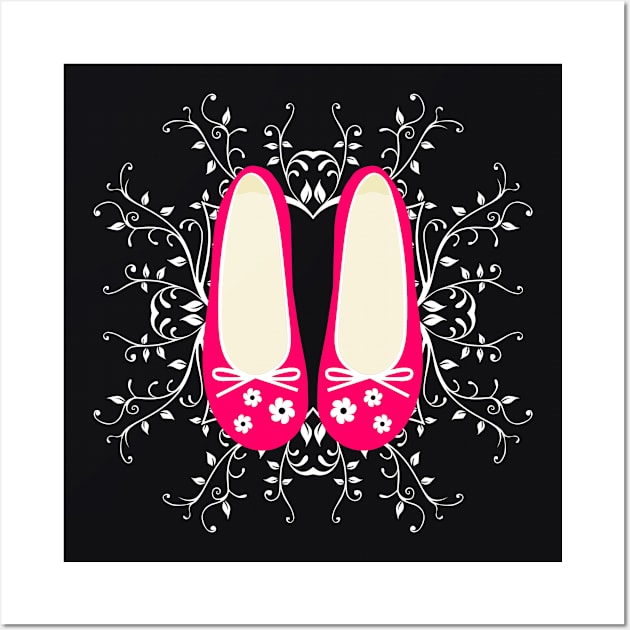 The cutest hot pink ladies pumps with mandala design Wall Art by Mayathebeezzz